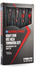 KRAFT SERİ DÜZ UÇLU TORNAVİDA SERİSİ 8 PARÇA
