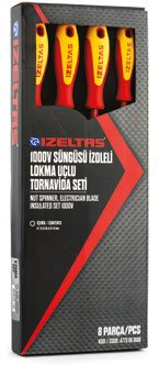 1000V SÜNGÜSÜ İZOLELİ LOKMA UÇLU TORNAVİDA SETİ 8 PARÇA