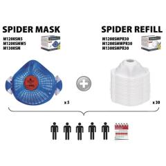 SPIDERMASK P2W X5 SPIDERMASKP2W5 FFP2W TEKRAR KULLANABİLİR 5 ADET KALIP MASKE İÇEREN KUTU